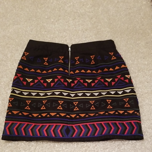 Sam Edelman Beaded Black Tribal Boho Skirt Y2K Size 6 - Picture 4 of 6